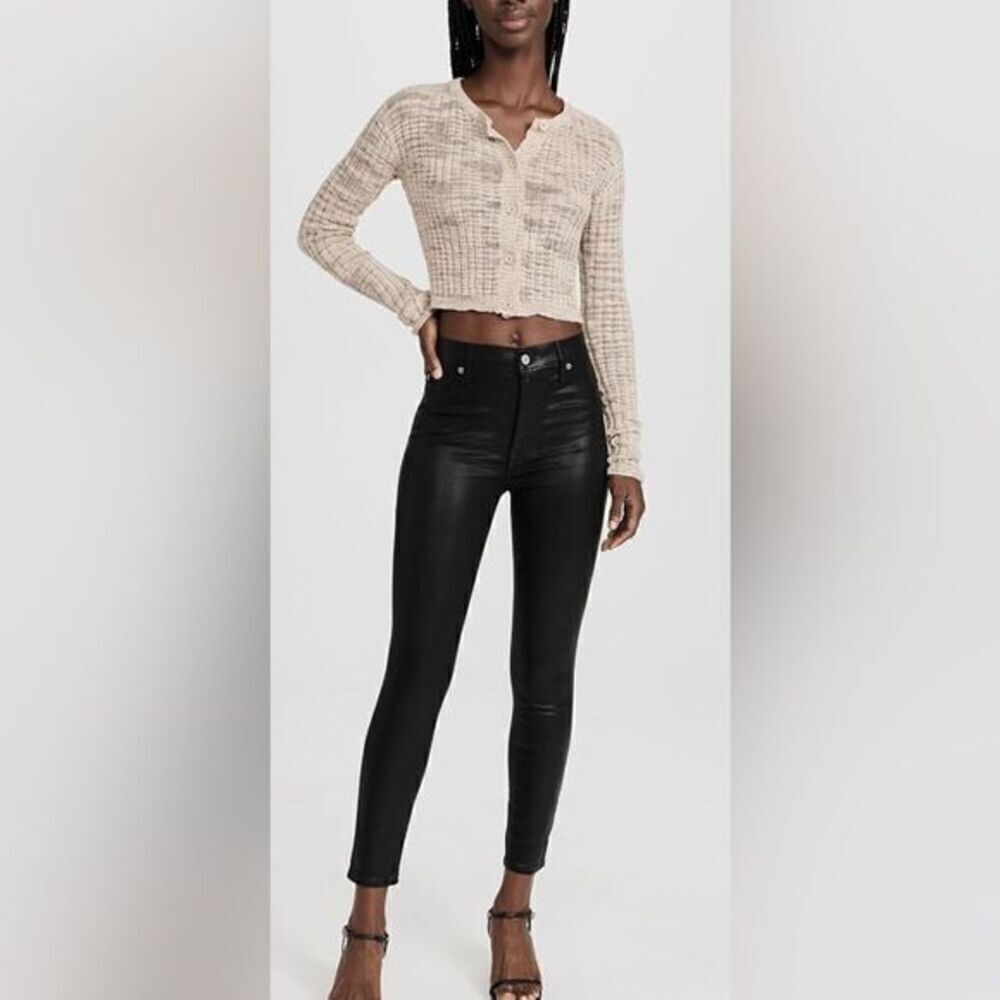 NWT Jen 7 by 7For All Mankind Luxe Vintage Navy Blue Sateen Jeans - Size 10